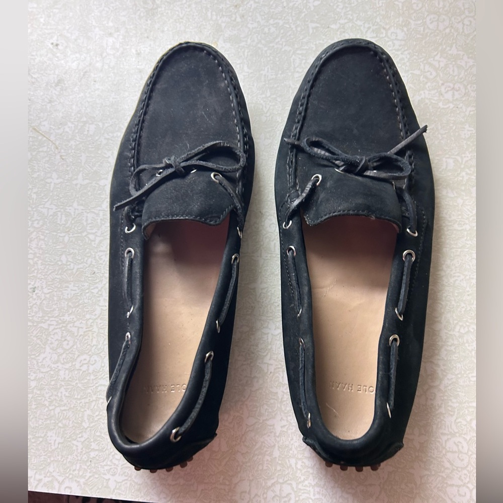 Cole Haan Womans Black suede Loafers size 8 1/2